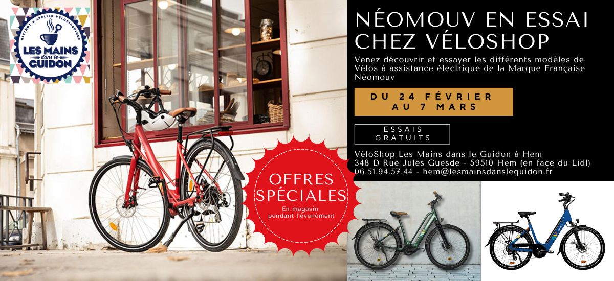 NÉOMOUV EN ESSAI CHEZ VÉLOSHOP